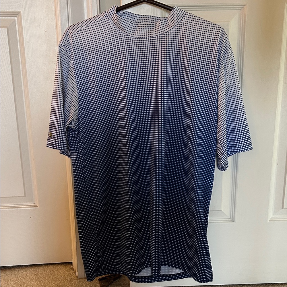 Men's Blue Gradient polka dot golf Shirt